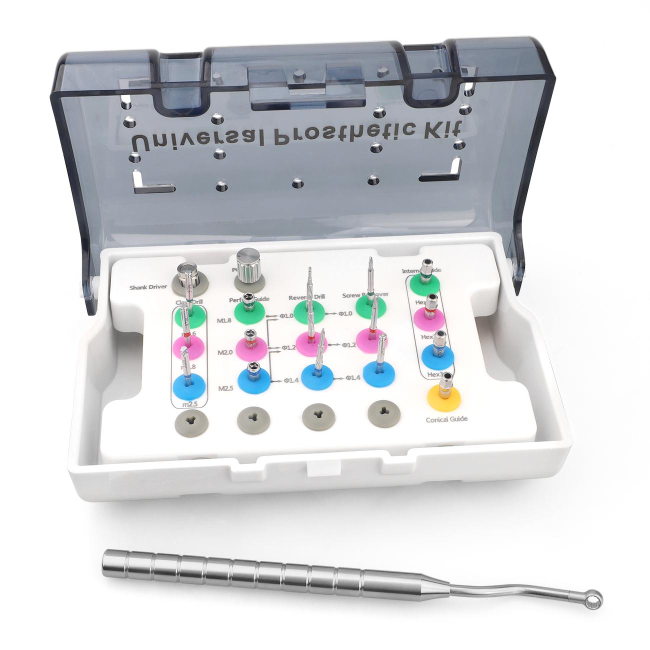 

1 комплект Набор для удаления зубных имплантатов Направляющая для сверла Экстракция Сидящий Сломанный Фиксатор Хирургический инструмент Зубной инструмент Винт серый/белый