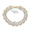 18K Gold Plated Brass Sweet and Cute Splicing Adjustable Cherry Flower Zircon Bracelet for Women's Zircon Birthday Gift 1 Pcs