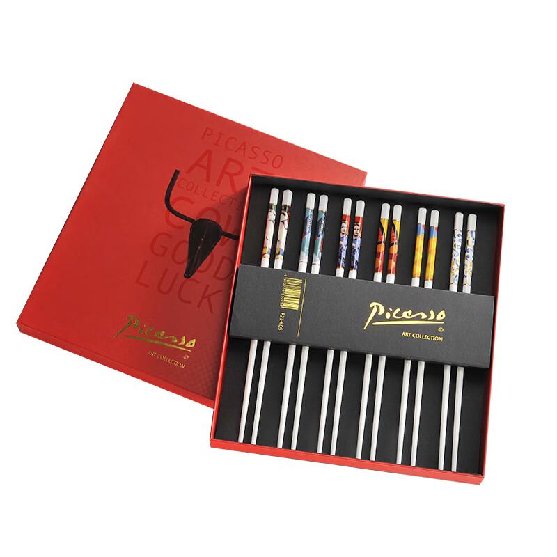 Ruyi Picasso Style Ceramic Chopsticks Gift Set (6 Pairs)