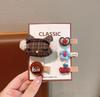 Cute Cartoon Plaid Kt Cat Children'S Hairpin Autumn And Winter Milk Coffee Girl Forehead Bangs Clip Baby Hairpin Clip