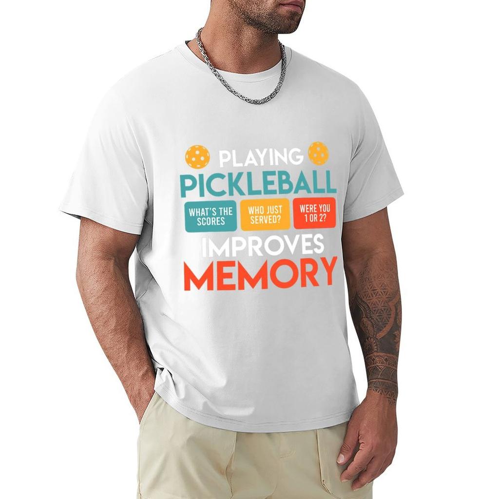 Playing Pickleball Improves Memory Pickleball Tshirt Work Daily Short Sleeve Top