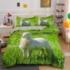Ovečka Povlak na přikrývku King Queen Size Lovely Farm Animals Povlečení pro děti Teens Dospělí Bílá koza 2/3ks Povlak na polštář Povlak na přikrývku