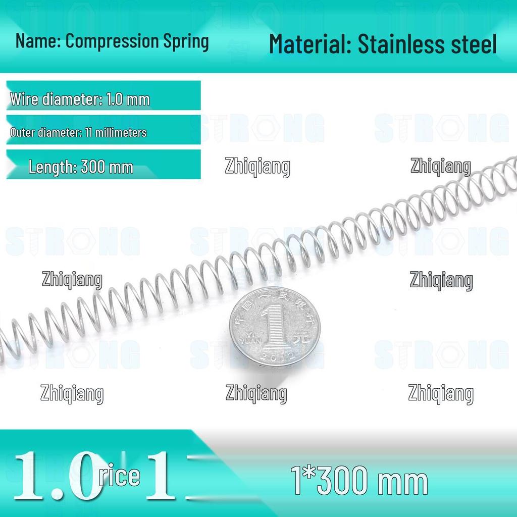 304 Stainless Steel Compression Spring – 300mm Long, High Elasticity, Shock Absorption, Customizable