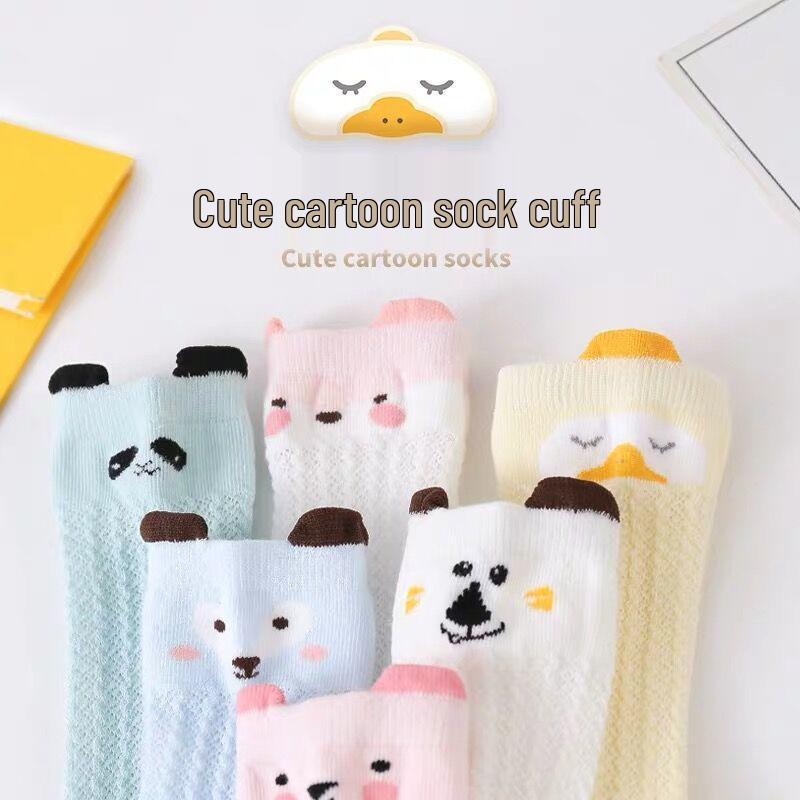 Unisex Baby Mosquito-Proof Cotton Socks, Breathable Summer Long Style, Newborn Mesh Air Conditioning Socks
