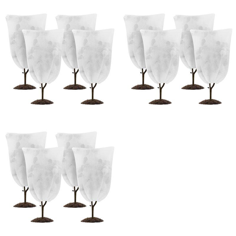 

HHO-12 Pack Plant Covers Freeze Protection 24X 32In Winter Cold Weather Frost Protection Blanket With Drawstring For Outdoor білий