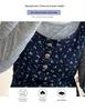 Frühling 2025 Schwangerschaft Koreanisch Elegant Blau Floral Taillenbetonendes Weste-Kleid Set