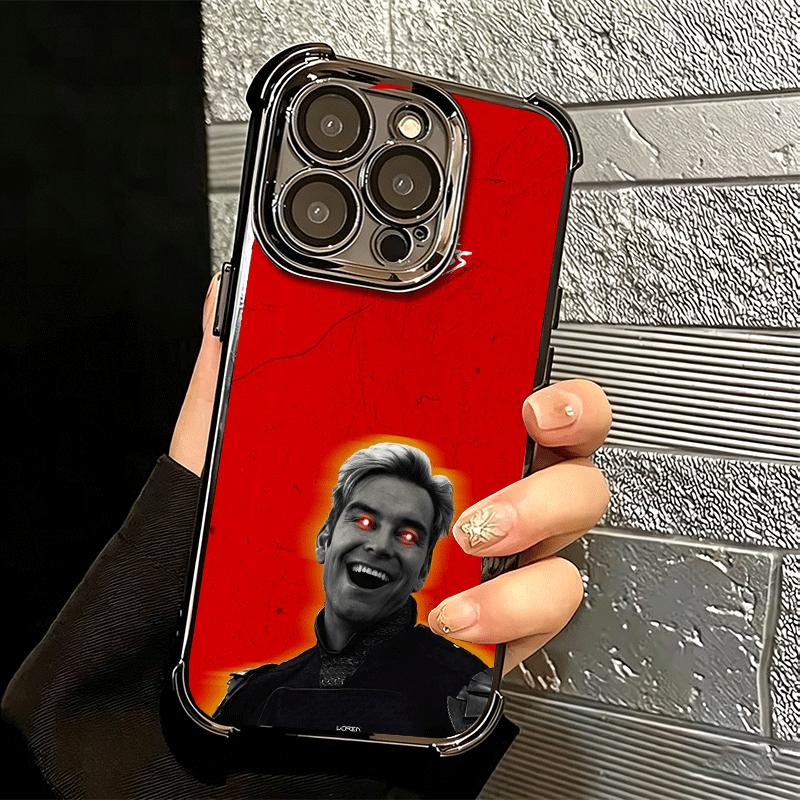 The Boys H-Homelander Plating Phone Case For Iphone 16 17 Pro Max Air 16E 14 15 Plus 12 13 Mini Anti-Fall Airabag Cover
