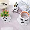 Halloween Trick or Treat Bag Ghost Candy Bucket Decor, Planter Vase Cute Holiday Decorative Prop for Home Bucket, Bowl Indoor Outdoor Display
