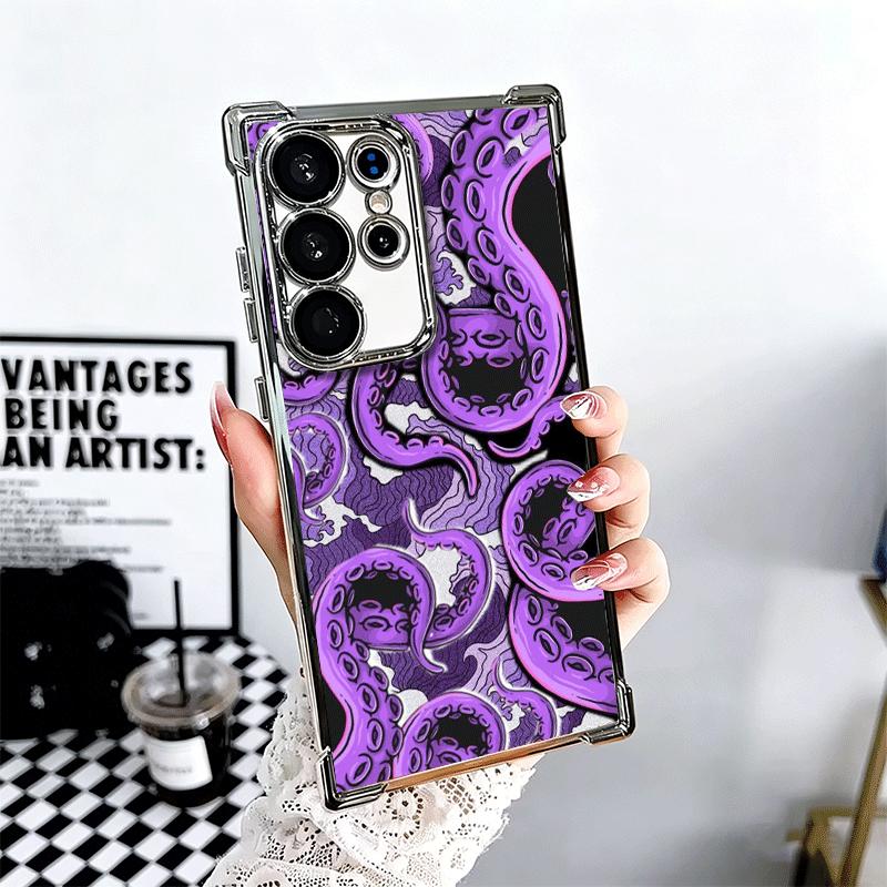 Octopus Tentacle Art Soft Phone Case For Samsung Galaxy S26 Ultra S25 Edge S24 FE S23 Plus S22 S21 + S20 Plating Anti-Fall Funda