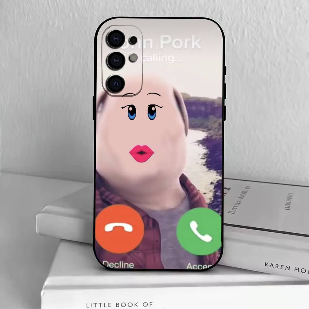 

D-John Pork is Calling. Answer Call Phone Case For Samsung S25,S24,S21,S22,S23,S30,Ultra,S20,Plus,Fe,Soft Silicone Black Cover Samsung S21fe