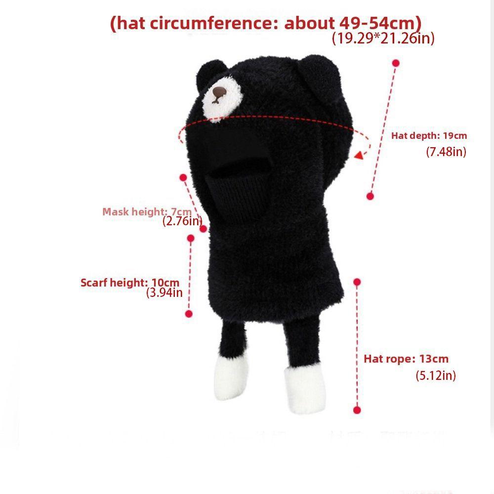 Personality Elastic Children Pullover Cap Small Bear Trendy Knitted Mask Hat Korean Style Soft Kids Winter Scarf Warmer