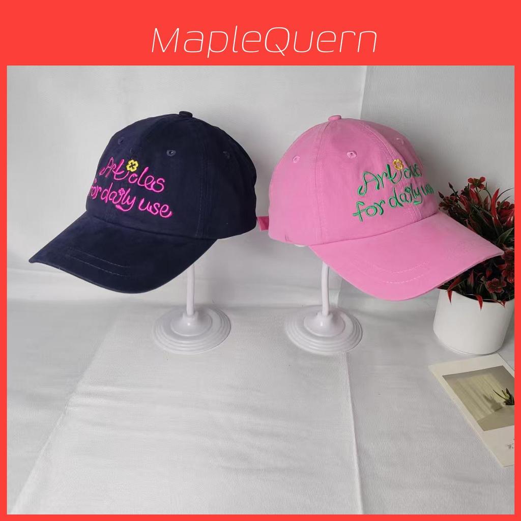 Art Flower Baseball Cap With Embroidered Letters For Casual Outdoor Wear
