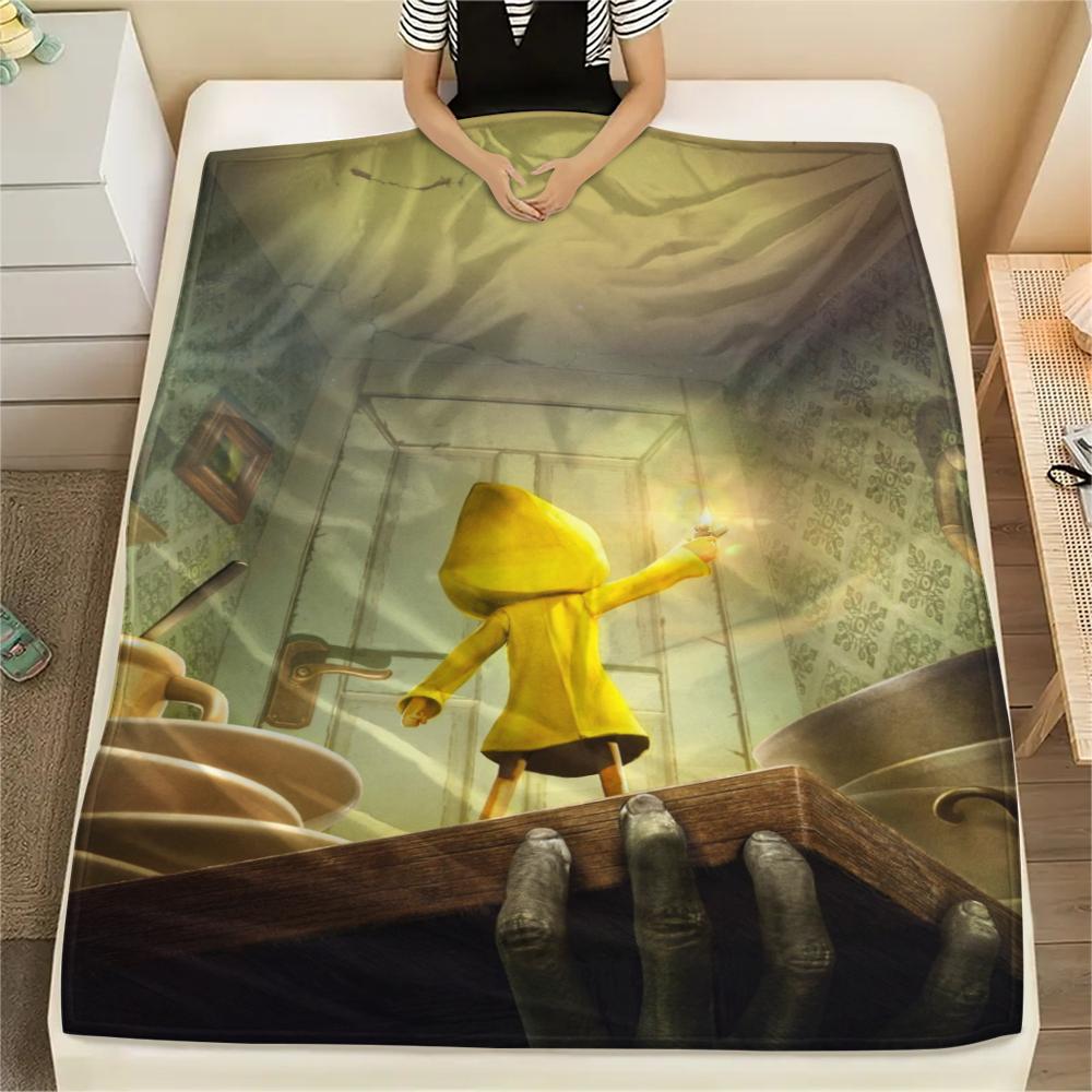 1Pc Little Nightmares Print Flannel Blanket, High Quality Comfortable for All Seasons, Home Decor, Warmth and Comfort, Perfect for Christmas Gifts