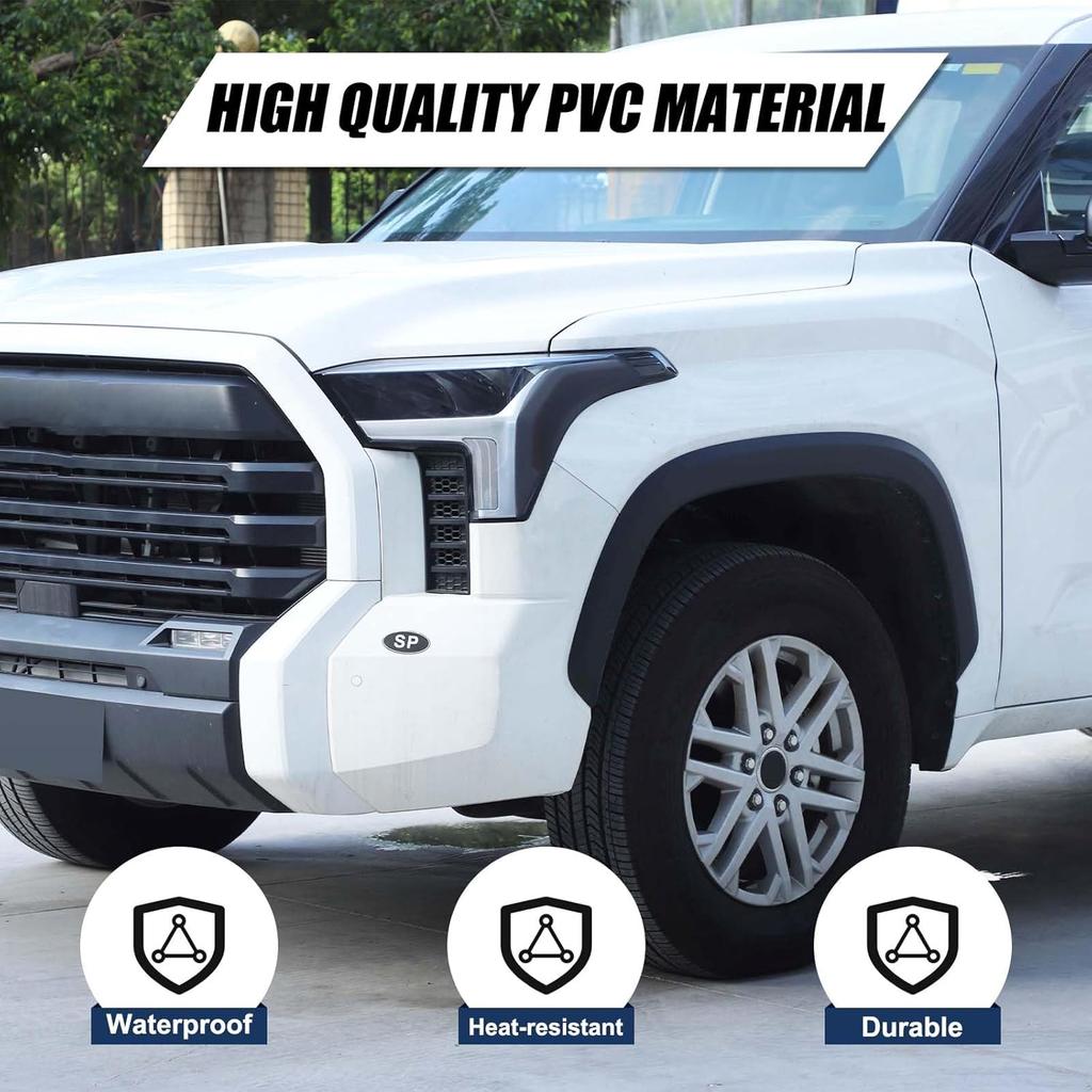Front Light Vinyl Overlay Tinted Cover Trim Compatible with Toyota Tundra 2022-2025, Car Exterior Decoration Accessories