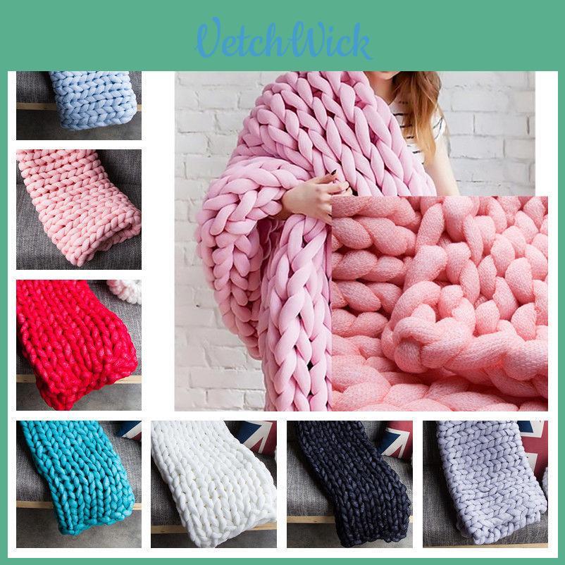 Couverture Wish Cozy tissée à la main en fil épais pour adultes, housse de canapé élégante, douce et moelleuse