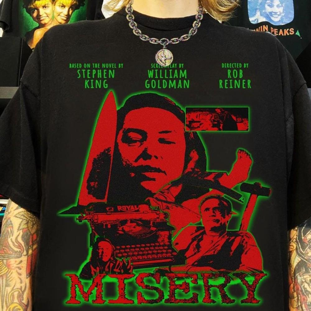 Футболка с плакатом «Мизери», ретро футболка с фильмом, винтажная футболка с фильмом, футболка с фильмом 80-х, унисекс футболка «Мизери» XXL