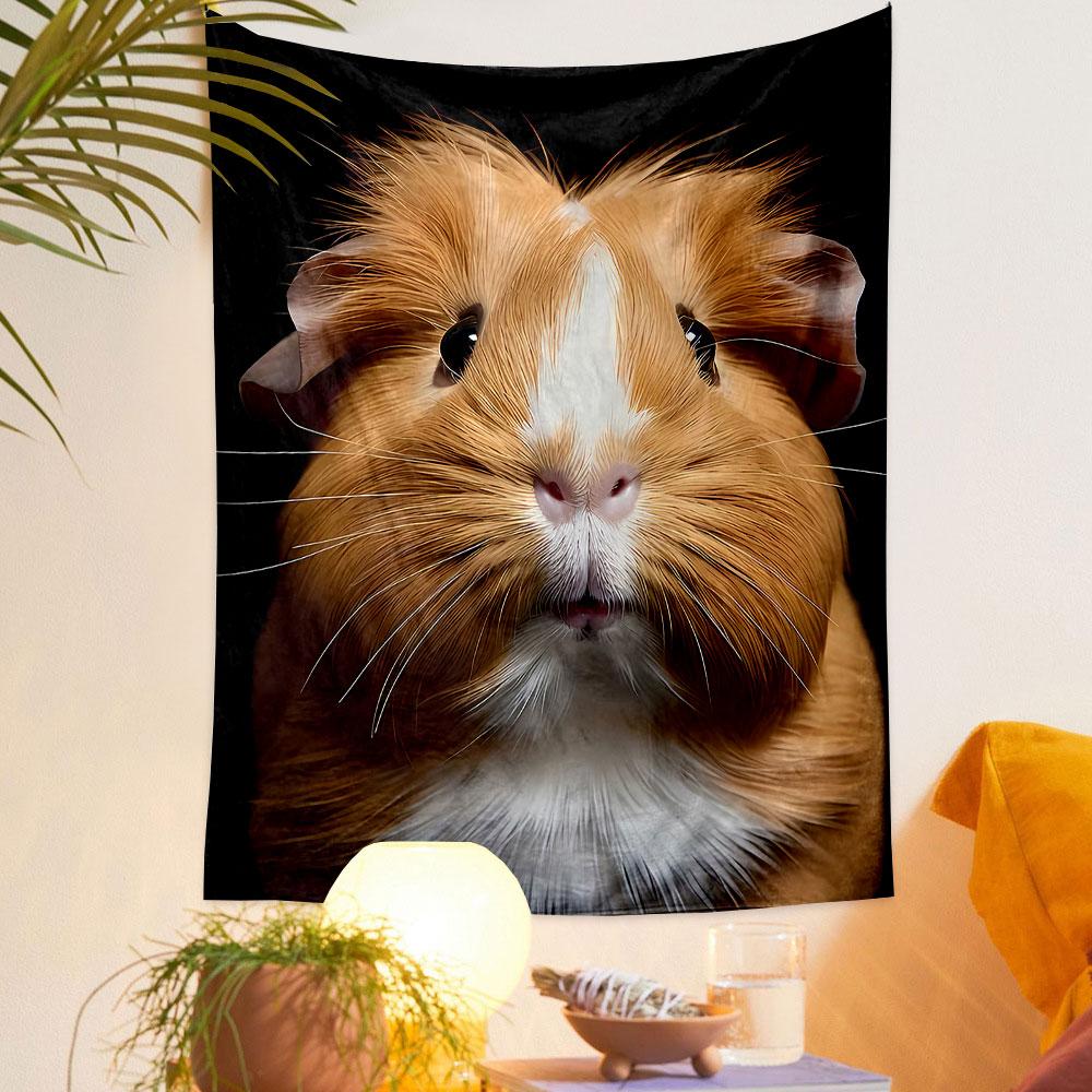 Cute Guinea Pig Close-Up Portrait Patterned tapestry home decor, suitable for bedroom and living room, gift