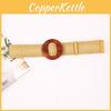 Weave Waist And Rope Wooden Round Buckle Women Belt Clothing Gift Accessories