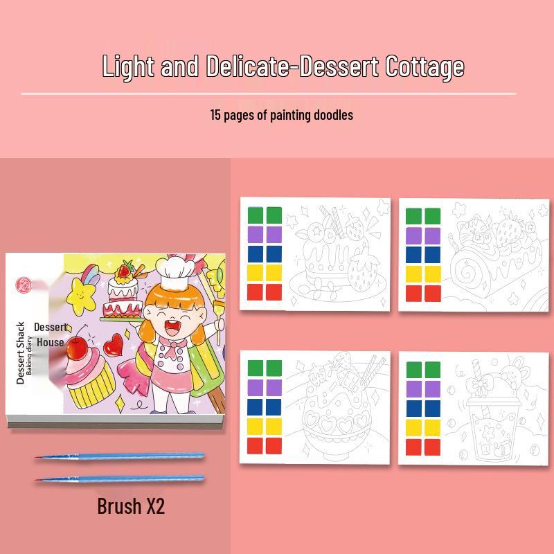 

Детский набор акварельных раскрасок на липких листочках - Развивающие игрушки и книжка-раскраска для детского сада