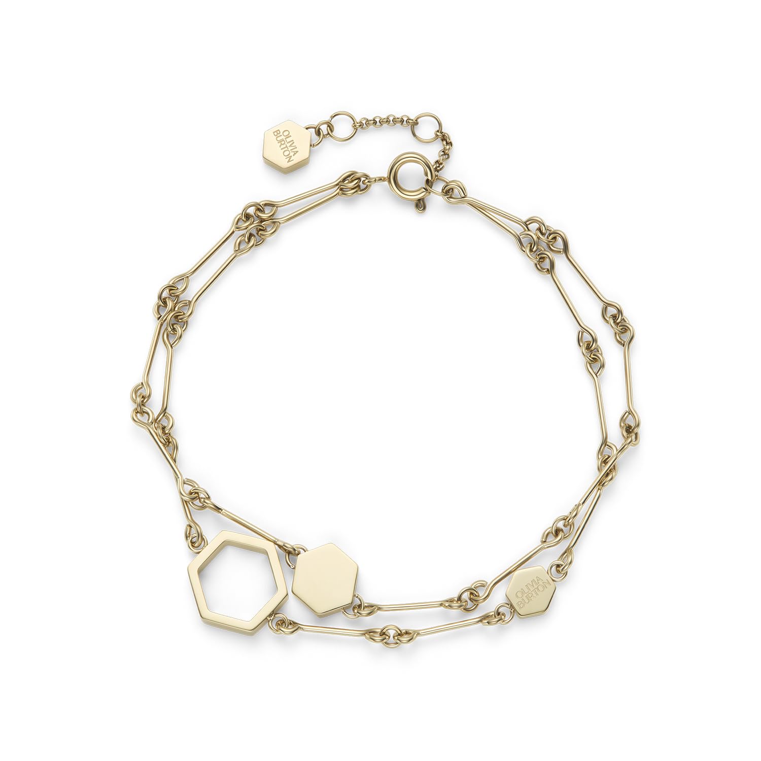 

Olivia Burton Signature Honeycomb Classic Double Chain Gold Bracelet Women s (24100308) золотий