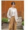 Ramie Sand-Washed Zen Style Hanfu Top – Women's Spring Edition, Cross-Collar, New Chinese Tea Art Design