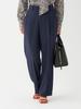 Ships Colors Women's Machine Washable Two-Tuck Straight Pants, Navy, Size 223140004
