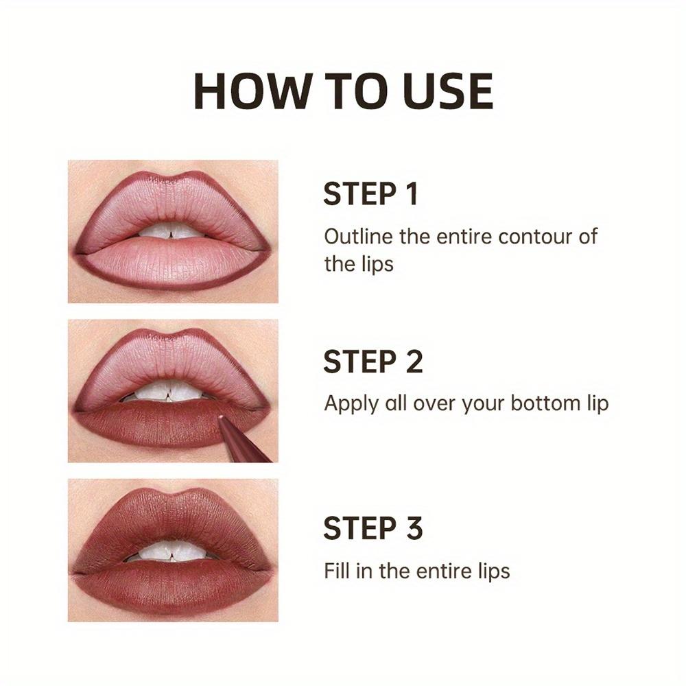 Lip Liner Pencil Purple Brown Pointed Head Lipliner Waterproof Non Sticky Matte Lipstick Gradient Lip Contouring Stick