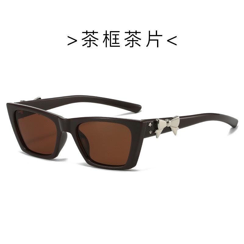 New Stylish Woman Sun Glasses Cat Eye Shape Bowknot Decoration Women'S Sunglasses  Female Sunglass