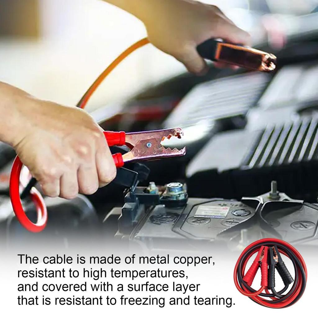 Car Battery Jump Cable Booster Cable Line Emergency Jump Starter Leads Van SUV Double-ended With Clamps Clips