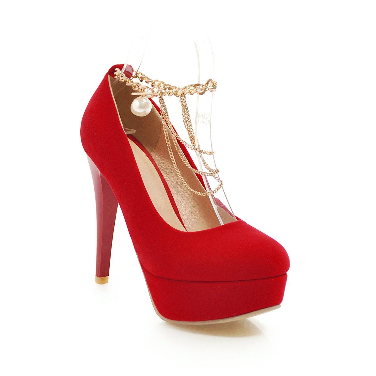 

Жіночі одноколірні туфлі на високих підборах весняно-осінні водонепроникні настільні туфлі на товстому каблуці, однотонні, великого розміру, легкі низькі туфлі з горловиною 34 червоний