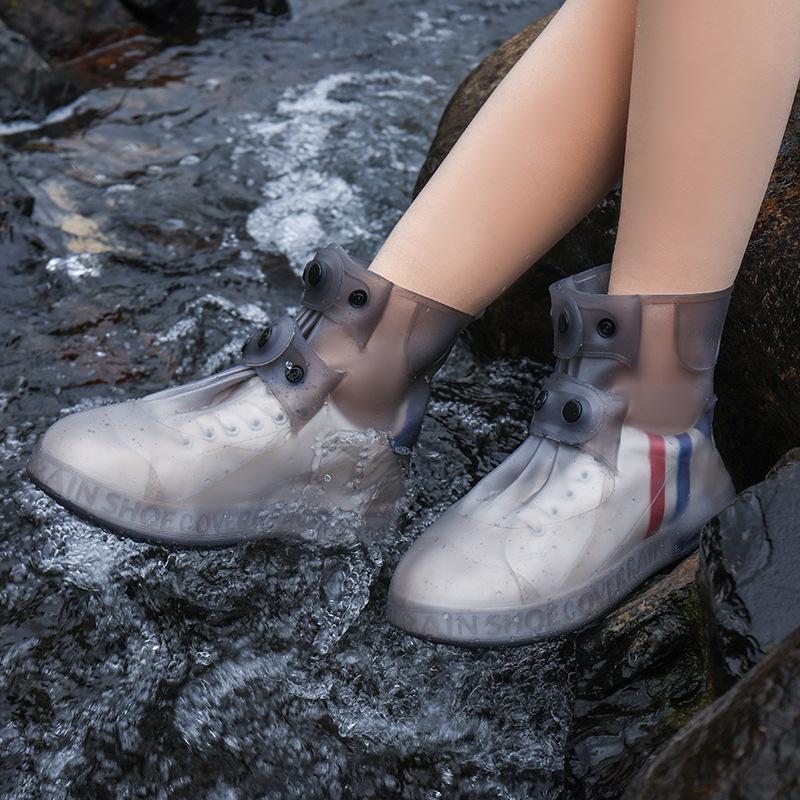 Rain shoes waterproof rain galoshes men's and women's rain boots cover shoes non-slip thickened rain shoe cover summer adult waterproof shoe cover