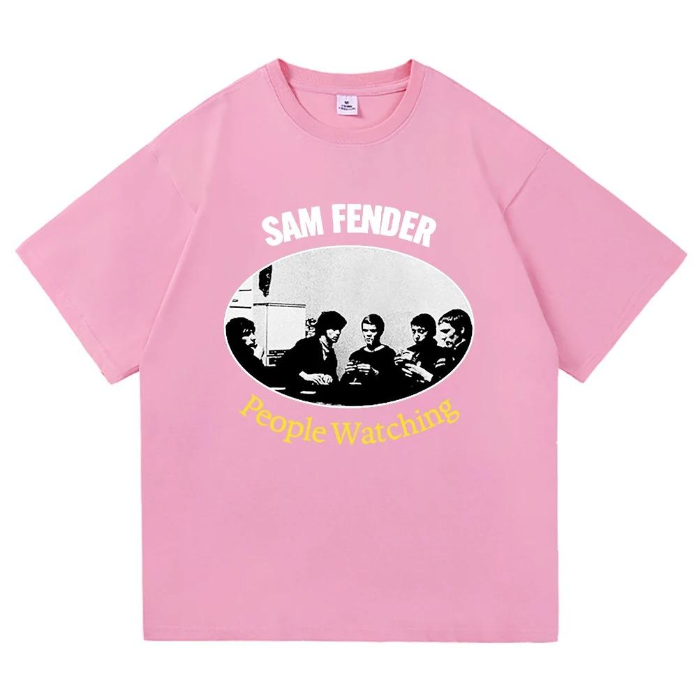 

Футболка Sam Fender People Watching 2025 Tour Чоловічий_жіночий одяг Ретро Хараджуку Висока якість Короткий рукав Великий розмір Вільний м який 4XL