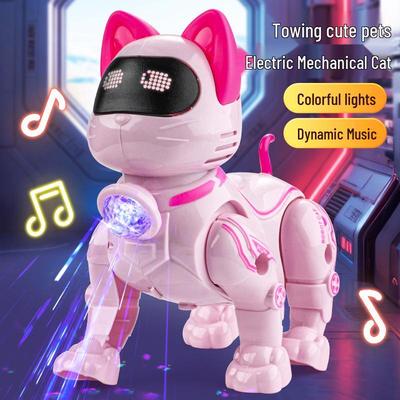 Cross-Border Electric Walking & Singing Robot Cat Toy with Lights for Kids