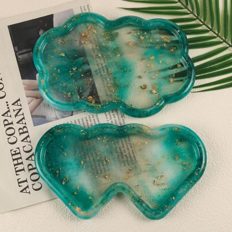 Silicone Mold Epoxy Resin Coaster Mold Double Heart Cloud Shape Resin Casting