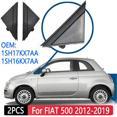 Pour FIAT 500 2012-2019 Moulure de rétroviseur de porte Triangle Plaque de couverture Fenêtre avant Montant A Triangle Noir mat 1SH17KX7AA 1SH16KX7AA