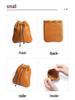 Vintage Genuine Leather Cowhide Coin Purse & Earphone Storage Drawstring Bag