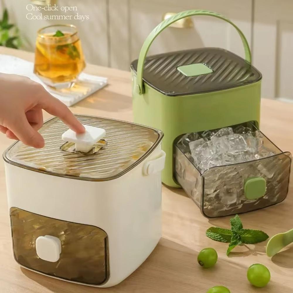 Large Capacity 48 Cube Ice Tray with Lid and Handle 2-Tier Ice Mold with Tongs Easy Release Ice Cube Storage Bin for Freezer