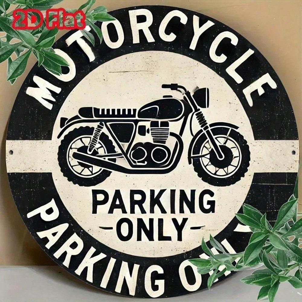 

Vintage Motorcycle Parking Only Metal Sign Retro 2D Wall Art Tin Plaque Home Garage Bar Man Cave Decor 20x20 різнокольоровий