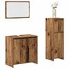 3 Piece Bathroom Furniture Set Rustic Wood Look Engineered Wood
