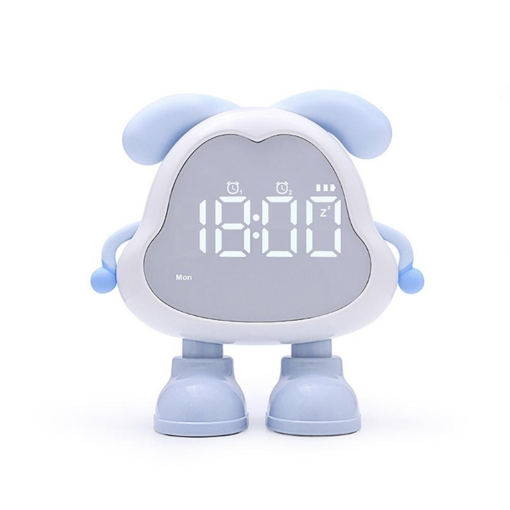 With Light Puppy Alarm Clock Large Volume USB Rechargeable Children's Night Light Timer LED Display Cute Bedside Clock