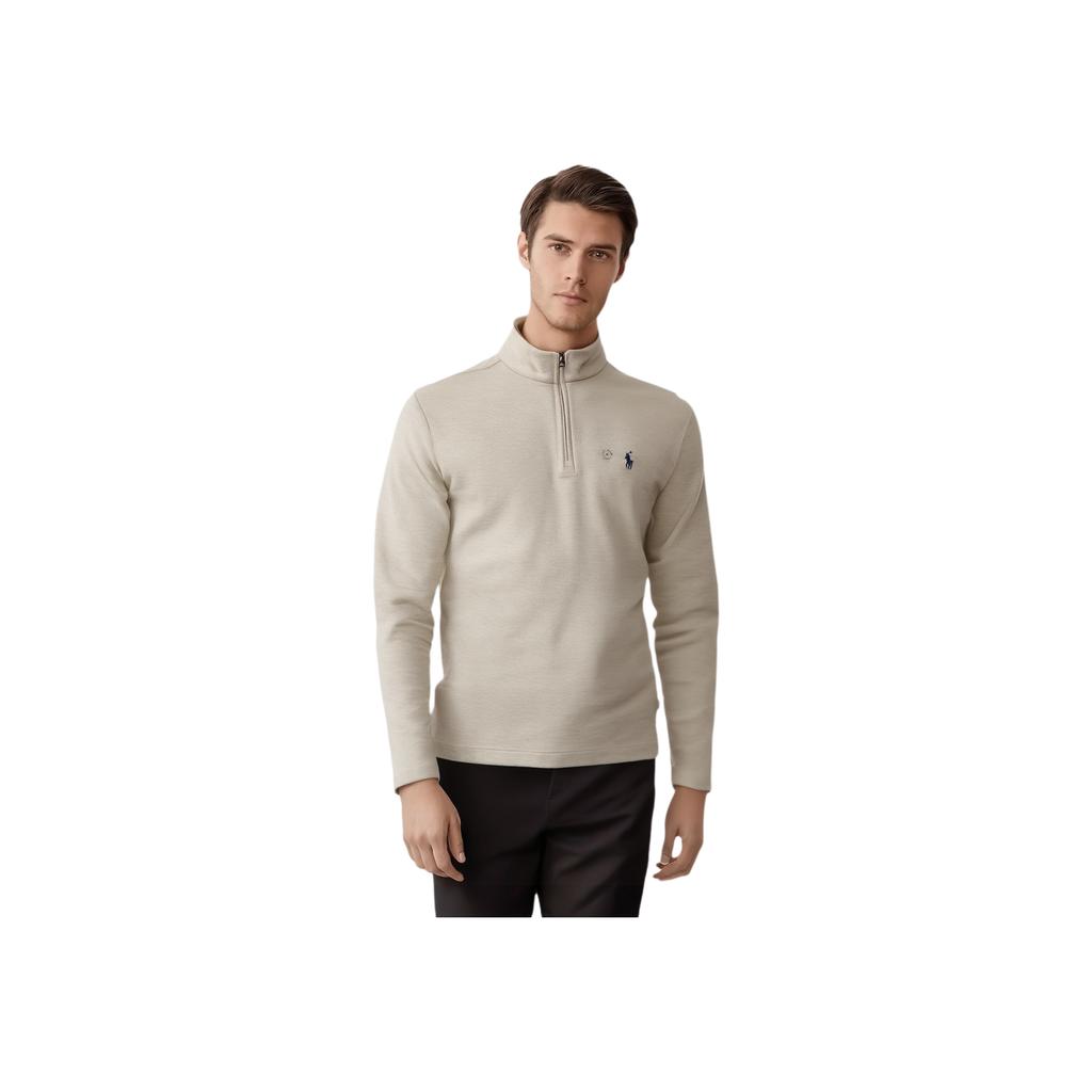 Polo Ralph Lauren Jacquard Embroidered Long Sleeve Polo Shirt Men tops Beige 710964531-005