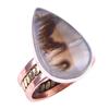 Natural Botswana Agate Gemstone 925 Sterling Silver Two Tone Ring Size 7 T2v86