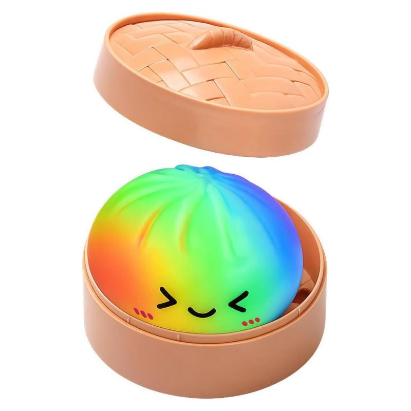 Squishy Dumpling Sensory Toy Rainbow Dough Ball Fidget Gift Stress Relief Squeeze Toy For For Kids Adults Easter Basket Stuffers