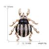 Vintage Enamel Beetle Brooches Women Men's Creative Bugs Pins Fashion Crystal Insect Badges Gift
