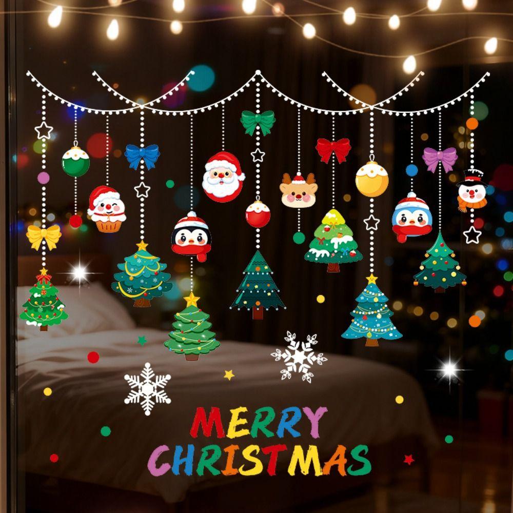 Reusable Stickers Christmas Window Stickers Christmas Static Window Stickers  Festive Decor