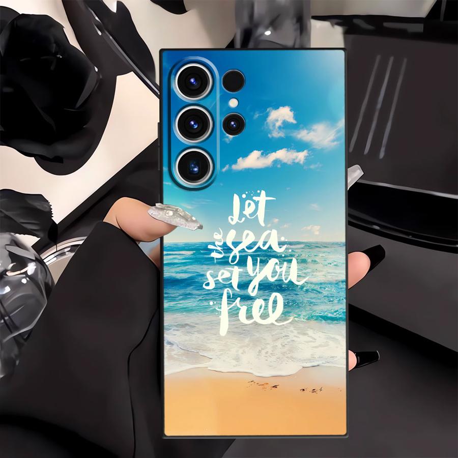 Funda Phone Cover Case for Samsung Galaxy S23 S24 Plus S10 S9 S20 S21 FE Note 20 Ultra 8 9 10 S25 Ultra Ocean Scenery Pattern