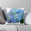 Blue Purple Pink Hydrangeas Pillowcase Polyester Linen Velvet Creative Zip Decorative Pillow Case Home Cushion Cover X