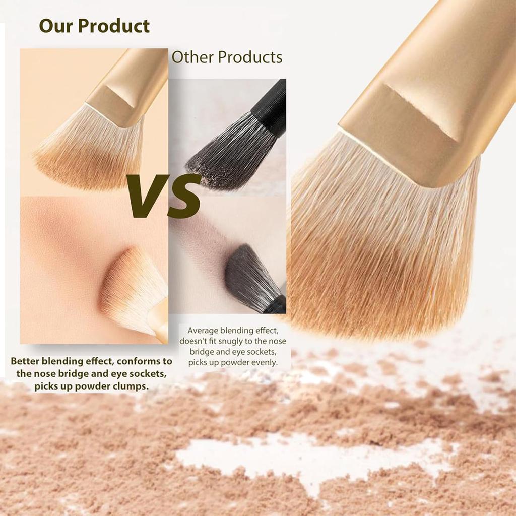 Half Fan Shaped Nose Contour Brush for Concealer, Highlighter & Shading – Soft Bristles, Portable & Precise  Blending Makeup Tool– 1PC or 2PCS