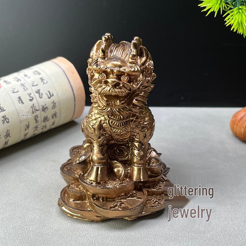 

Imitation Copper Qilin Ornaments for Home, Office, or Shop Decor.