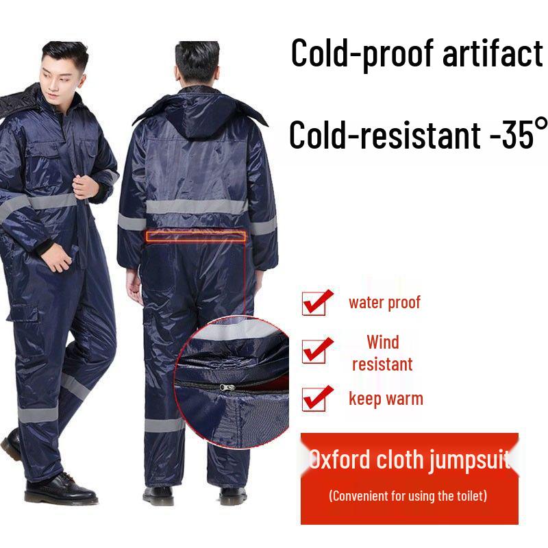 Thickened Winter Hat & Cold-Proof Workwear Jacket for Outdoor Ice Fishing